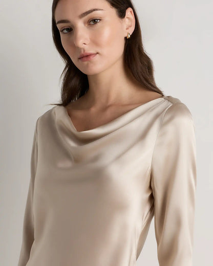 100% Washable Silk Long Sleeve Mini Dress