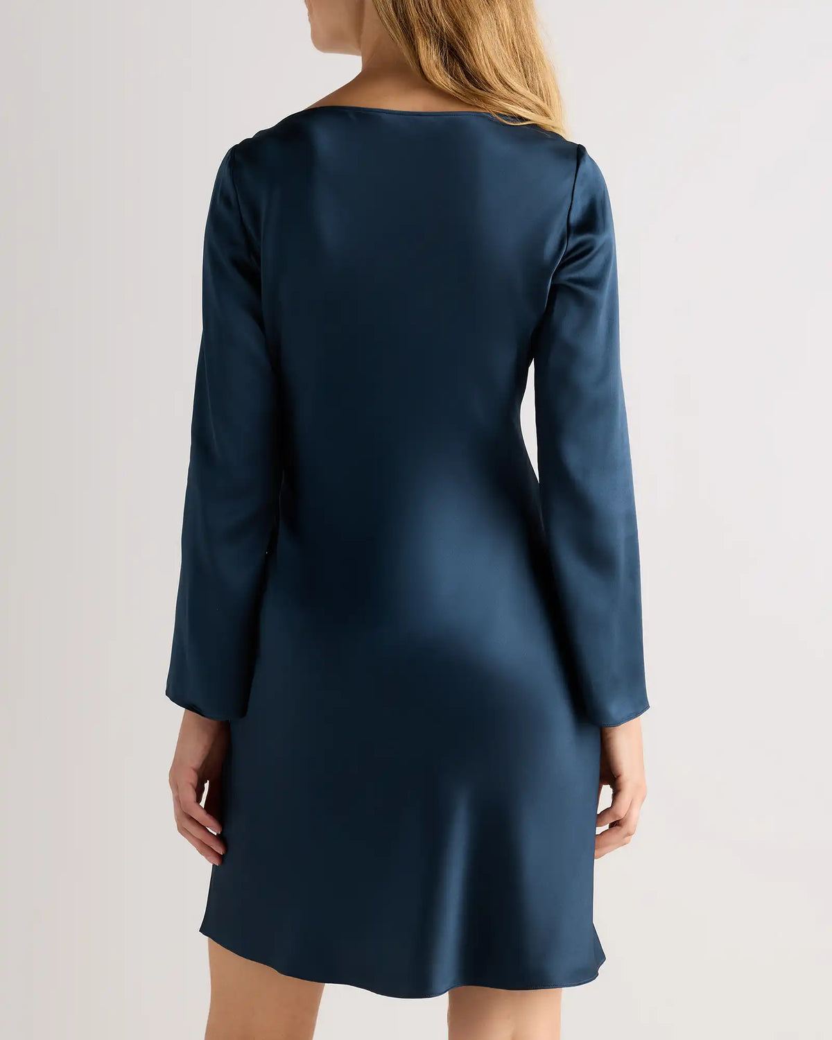 100% Washable Silk Long Sleeve Mini Dress