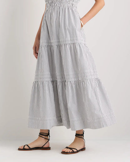 100% Organic Cotton Poplin Tiered Maxi Dress
