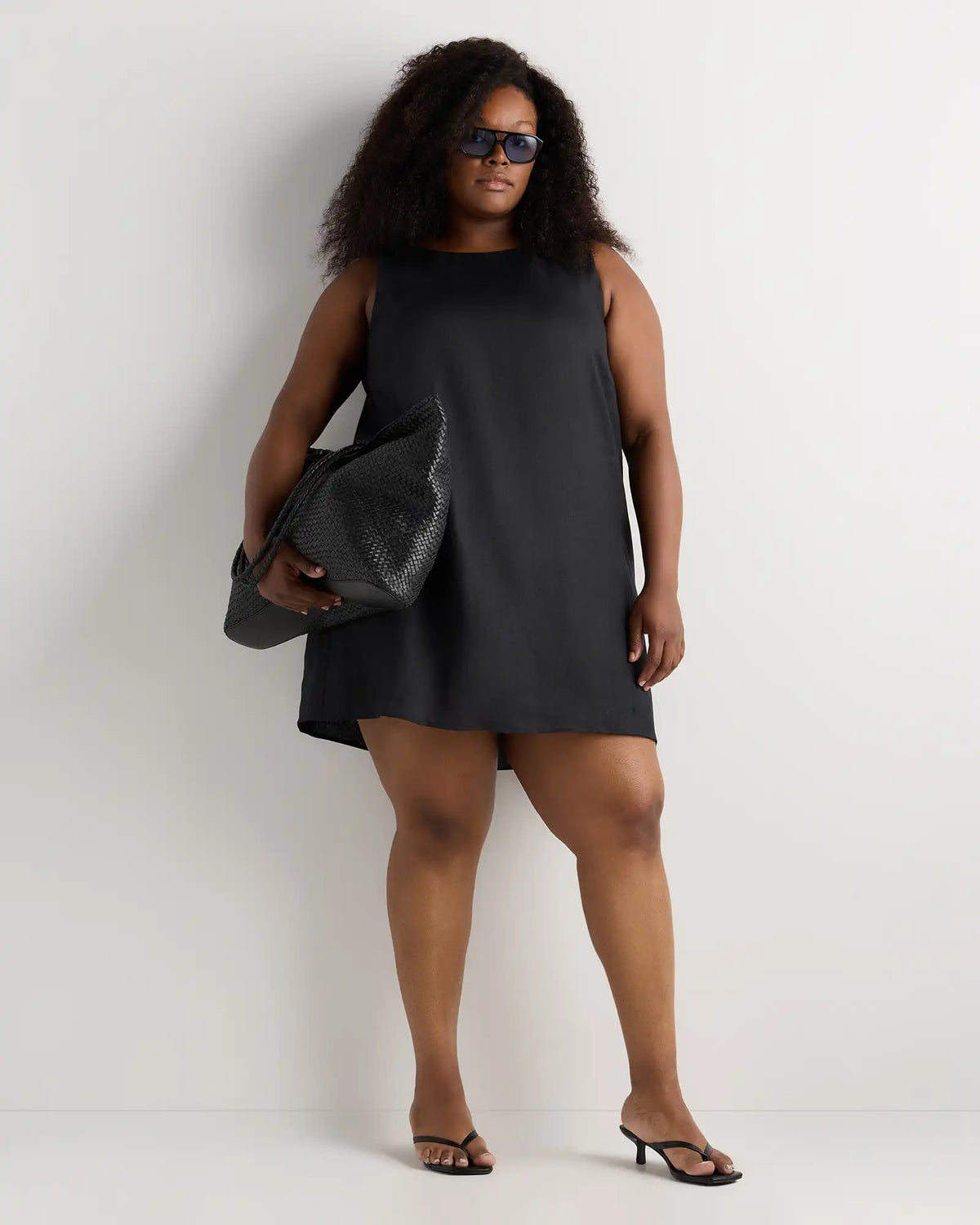100% European Linen Tank Mini Dress