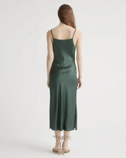 100% Washable Silk Cowl Neck Slip Dress