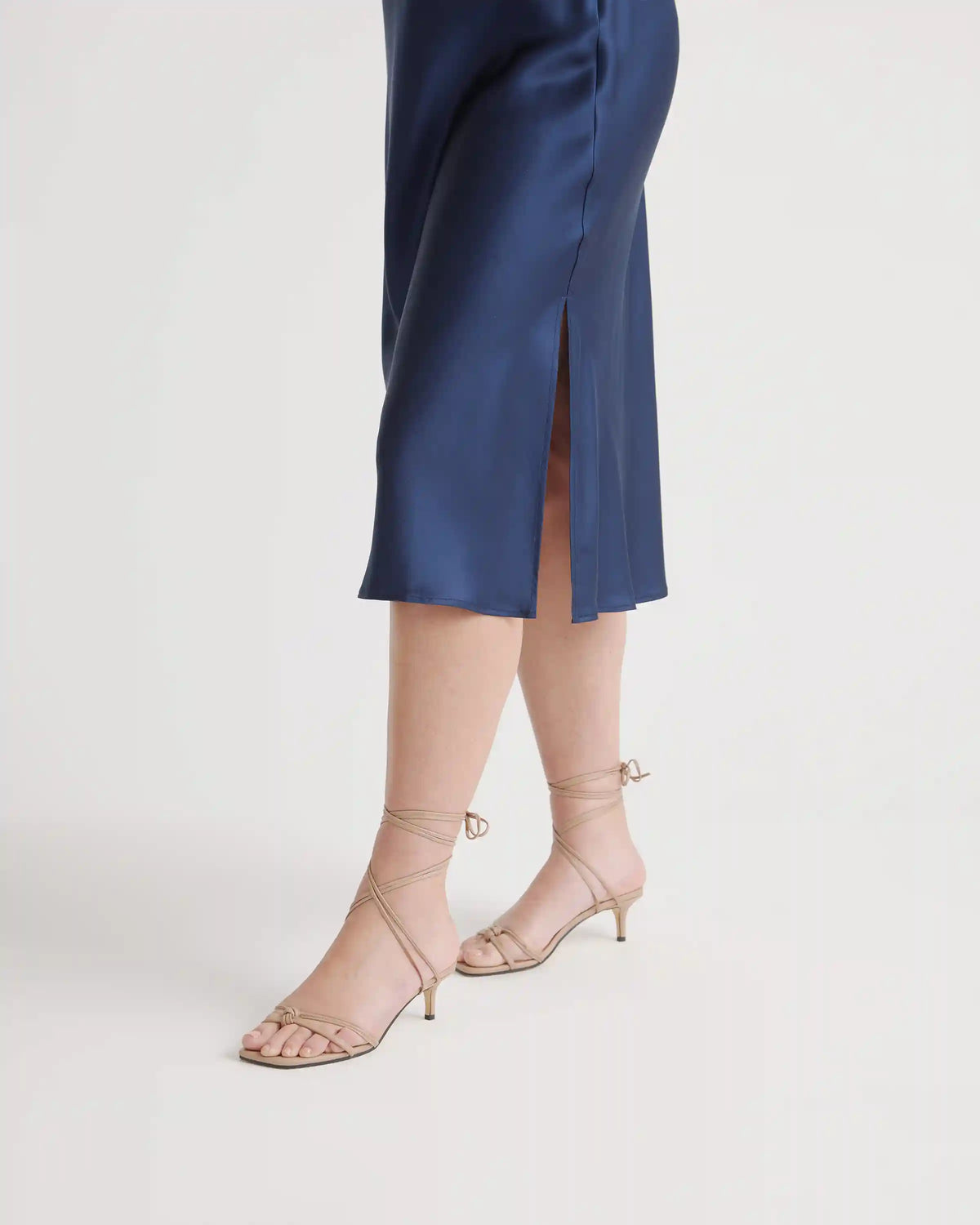 100% Washable Silk Cowl Neck Slip Dress