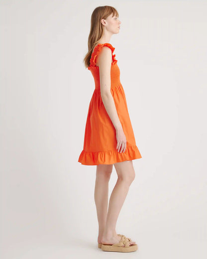 100% Organic Cotton Smocked Mini Dress