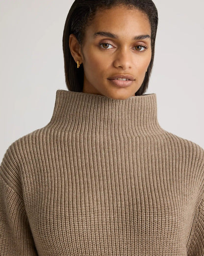 Australian Merino Wool Relaxed Turtleneck Sweater Dress