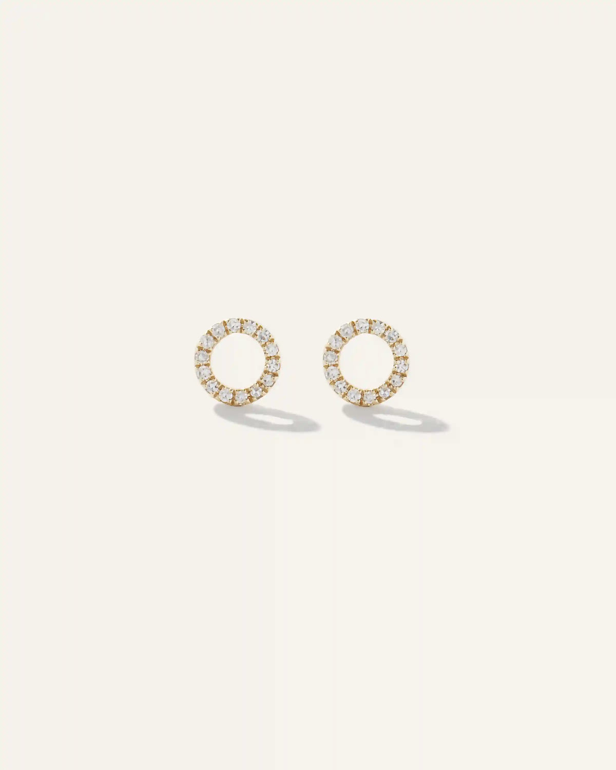 14K Diamond Pave Circle Studs