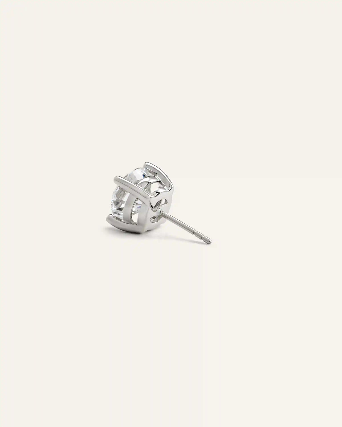 14K Gold Lab Grown Diamond Four-Prong Solitaire Studs - 4ctw