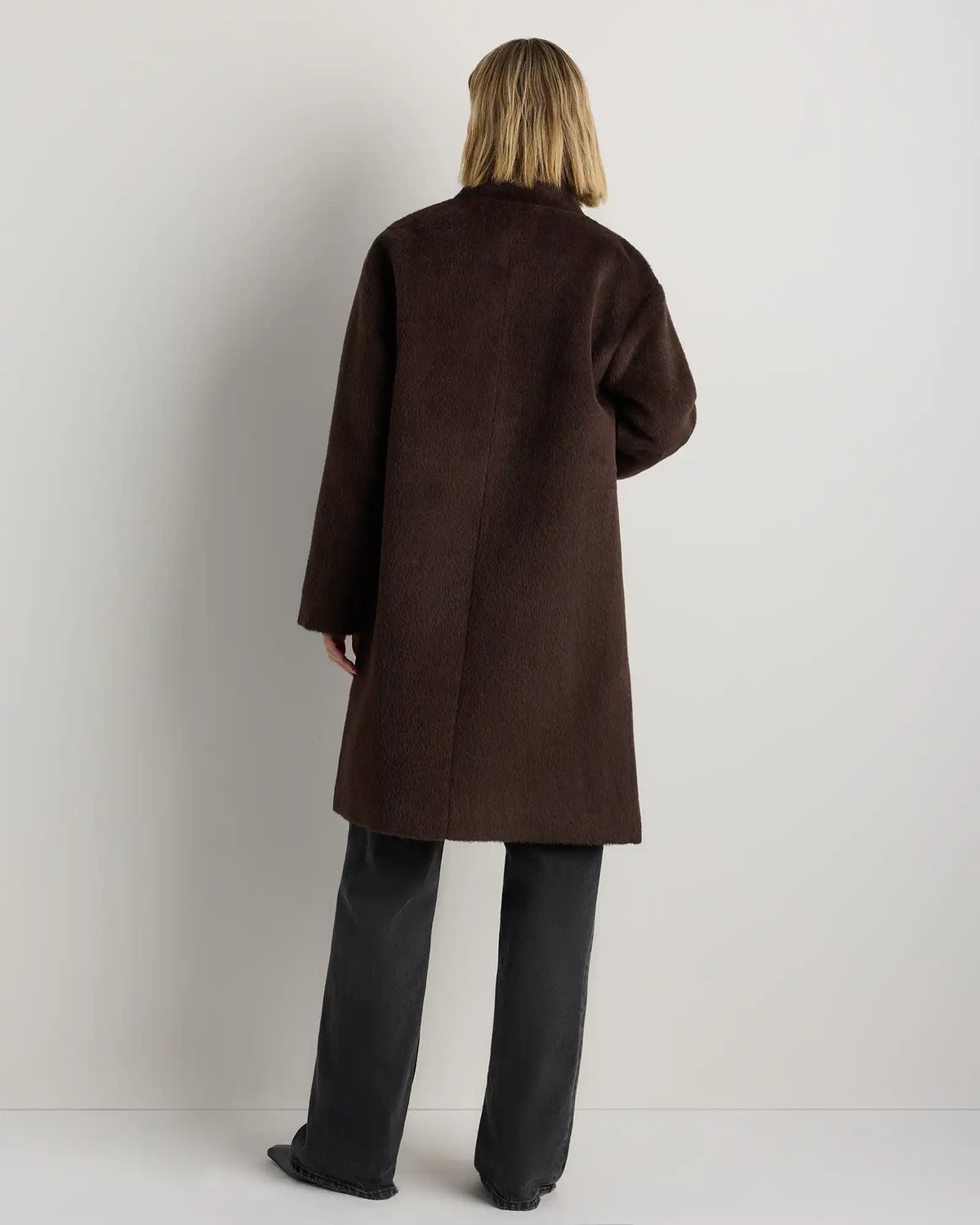 Alpaca-Wool Stand Collar Coat