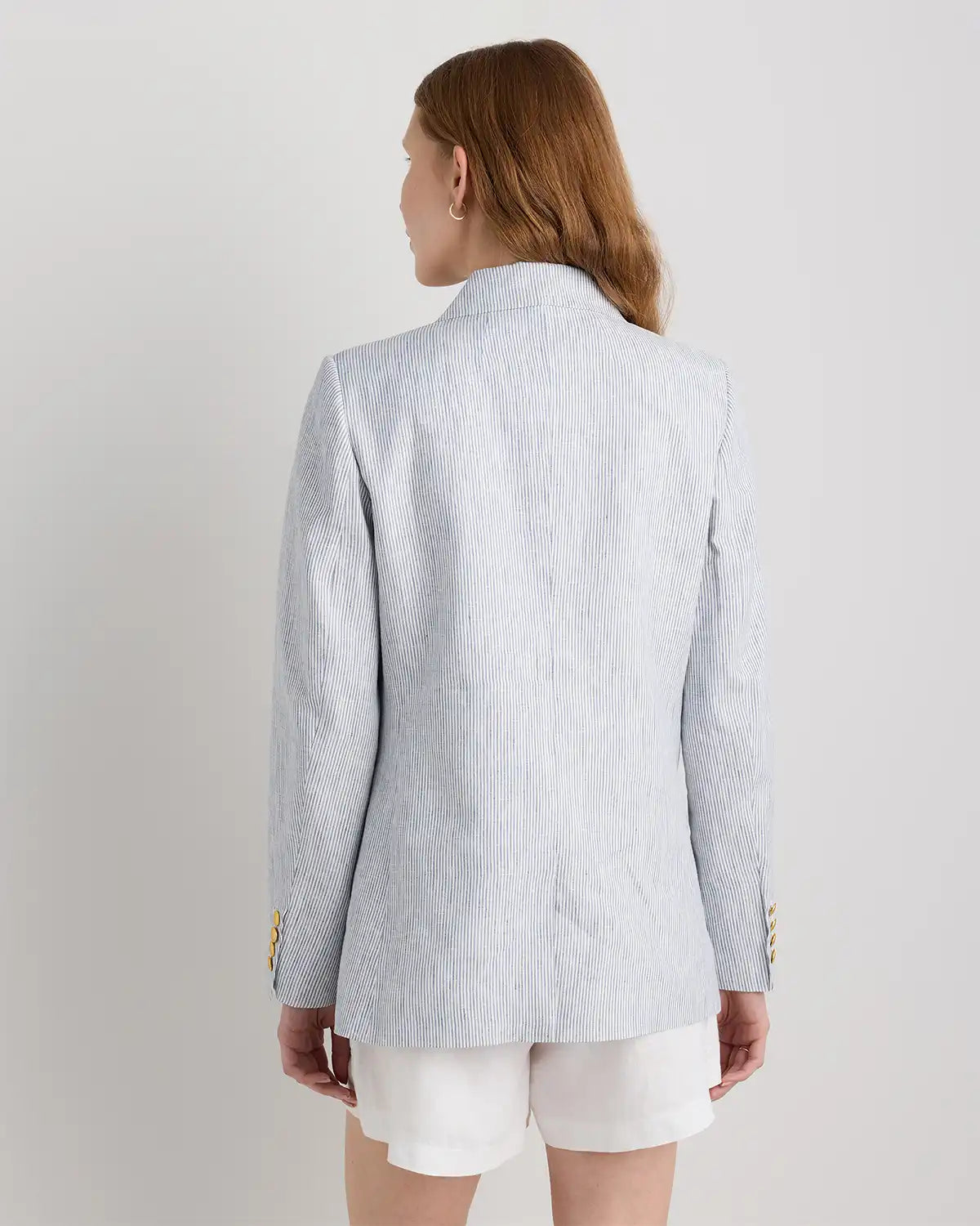 100% European Linen Relaxed Double-Breasted Blazer