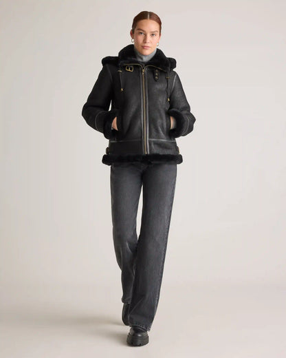 100% Shearling Cold Weather Bomber Jacket