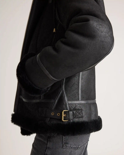 100% Shearling Cold Weather Bomber Jacket