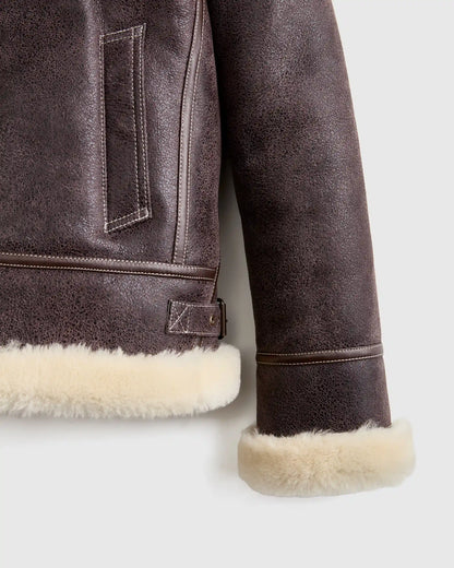 100% Shearling Cold Weather Bomber Jacket
