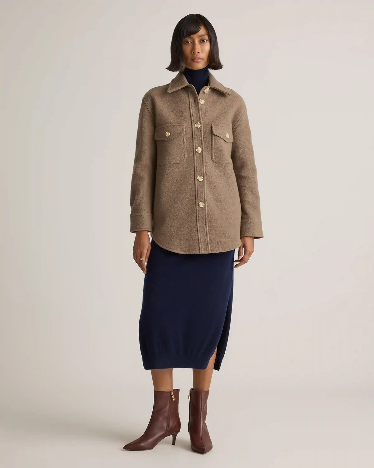100% Merino Wool Shirt Jacket