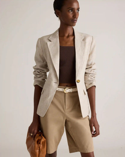 100% European Linen Structured Blazer