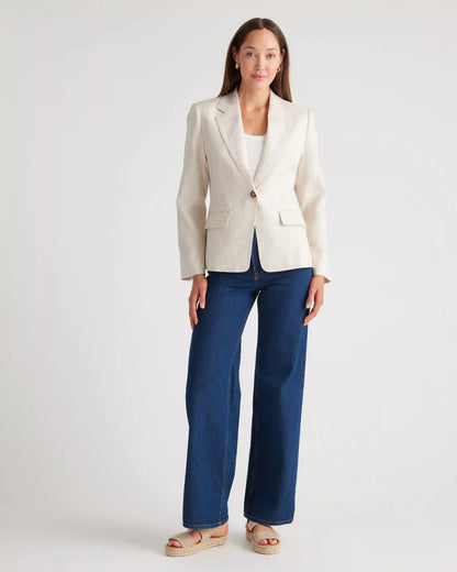100% European Linen Structured Blazer
