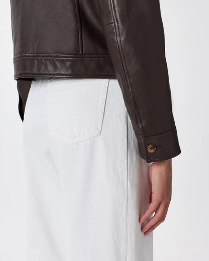 100% Leather Cropped Jacket