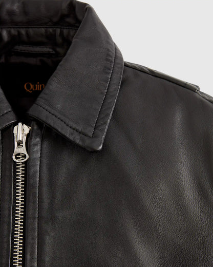 100% Washed Leather Bomber Jacket