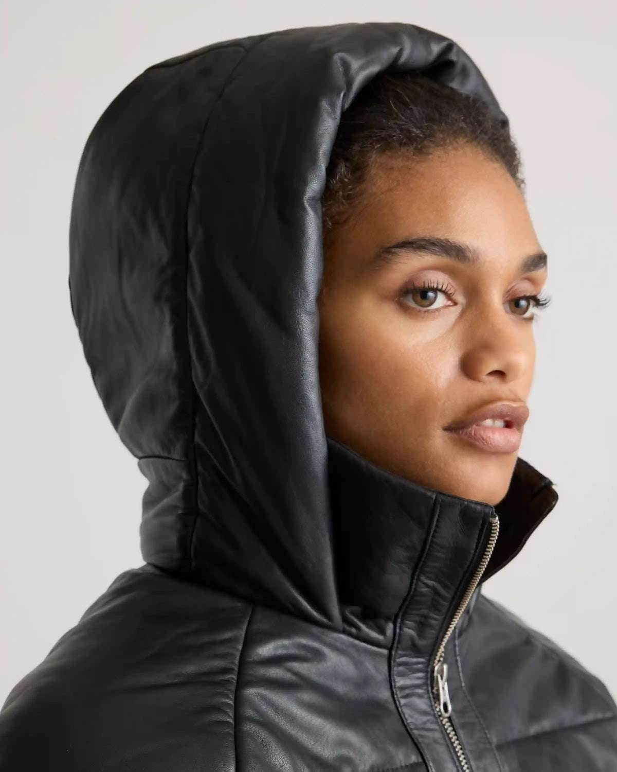 100% Leather Puffer Jacket