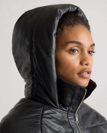 100% Leather Puffer Jacket