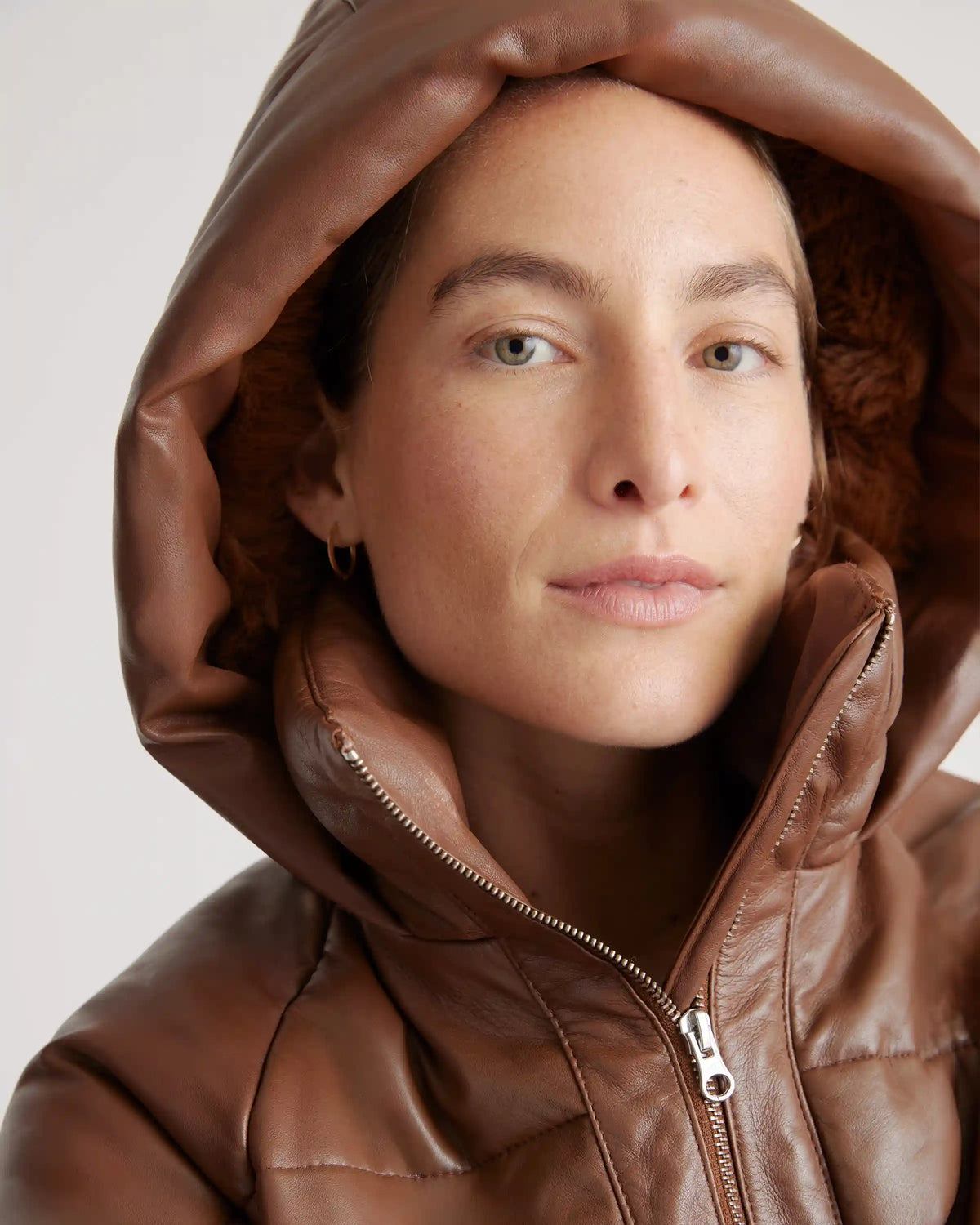 100% Leather Puffer Jacket