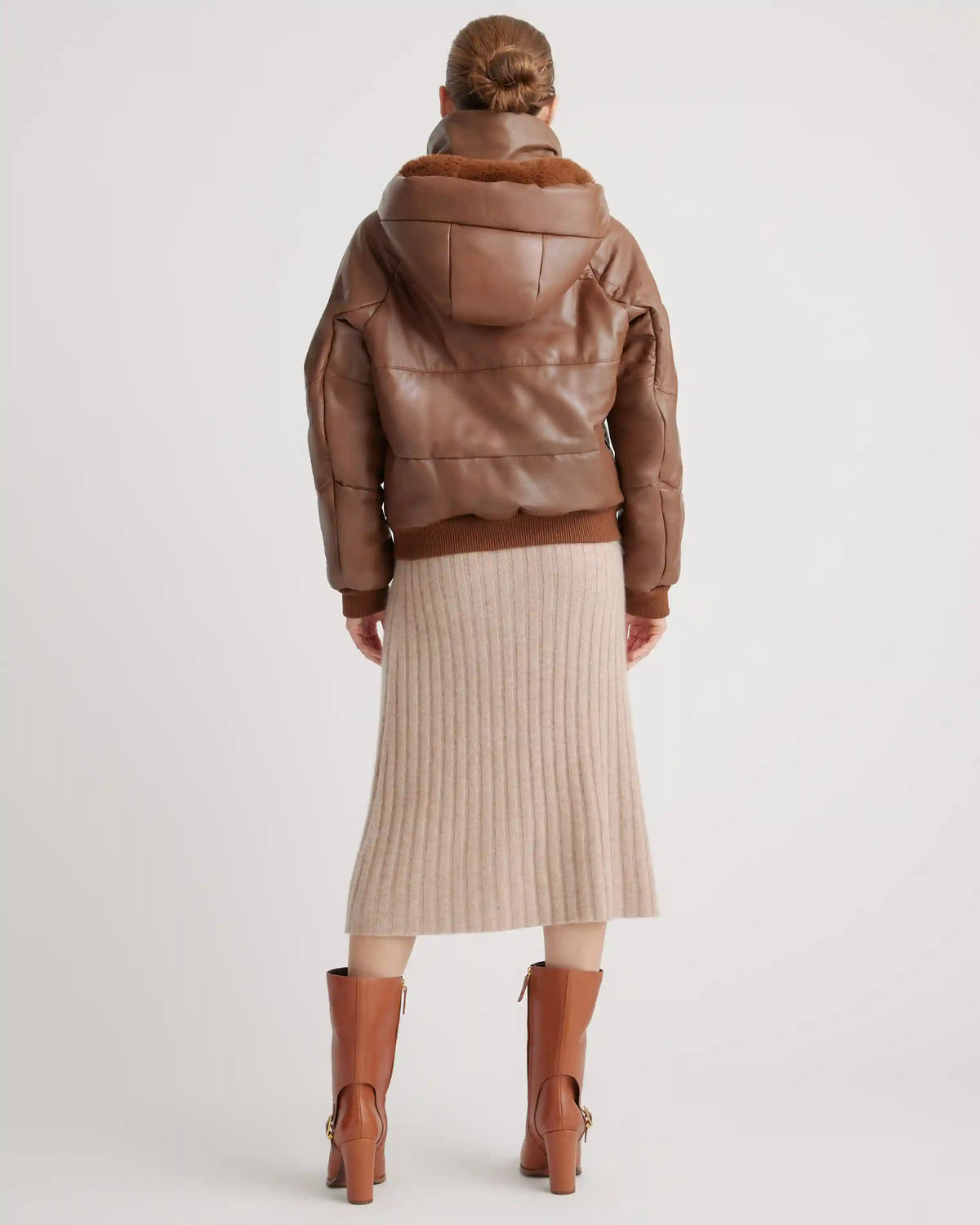 100% Leather Puffer Jacket
