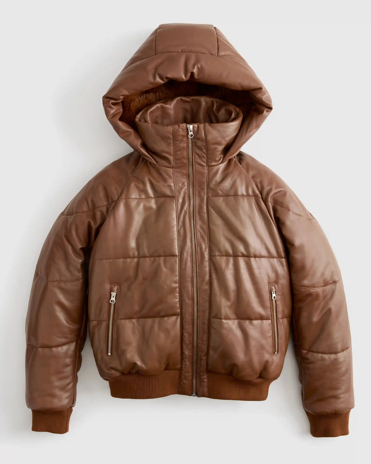 100% Leather Puffer Jacket