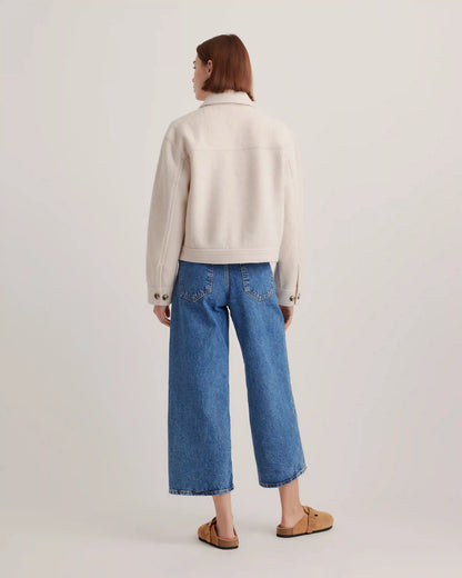 100% Merino Wool Cropped Shirt Jacket