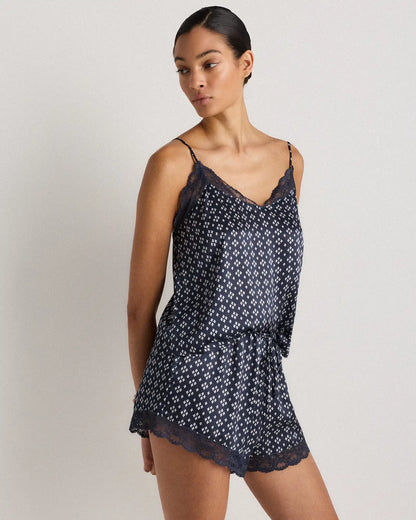 100% Washable Silk Satin Lace Pajama Shorts