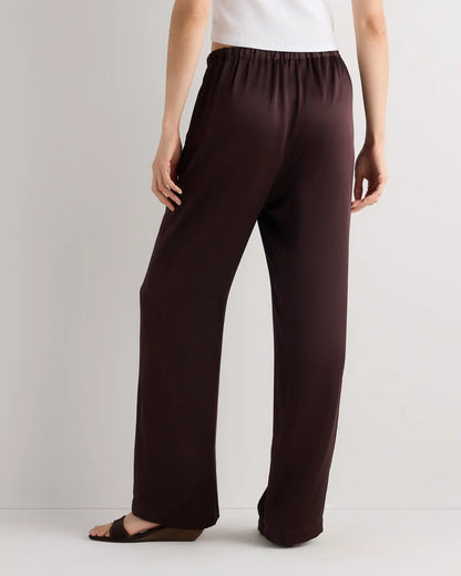 100% Washable Silk Drawstring Wide Leg Pants