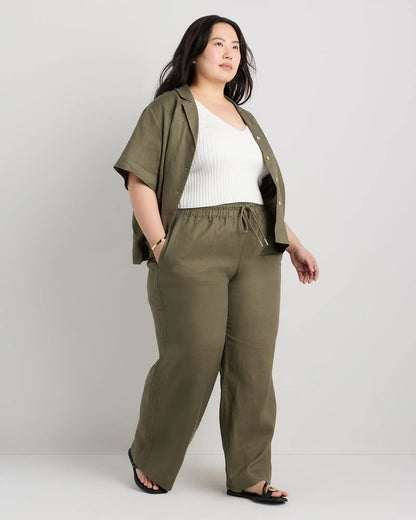 100% European Linen Wide Leg Pants