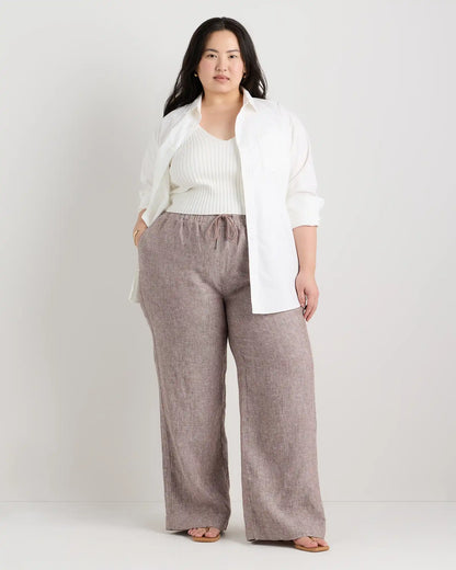 100% European Linen Wide Leg Pants