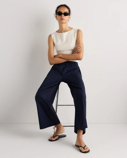 100% Organic Lightweight Poplin Wide Leg Pants