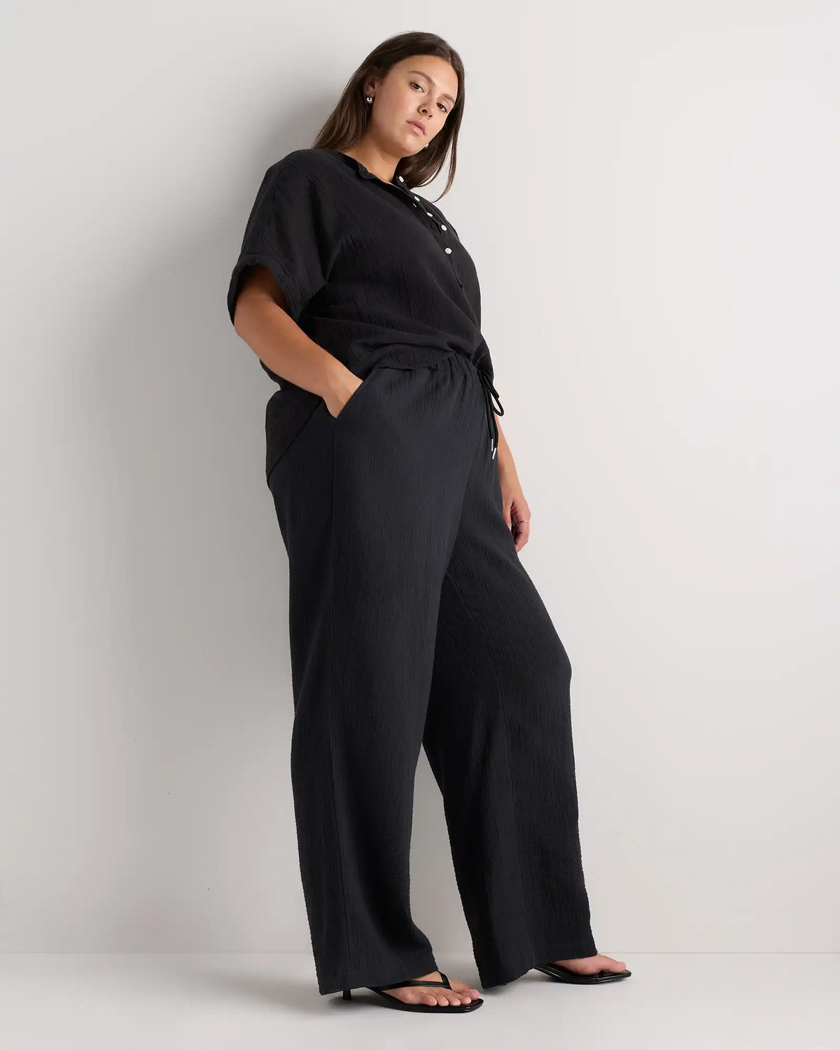 100% Organic Cotton Gauze Straight Leg Pants