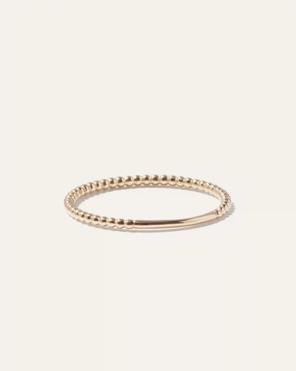 14K Gold Beaded Ring