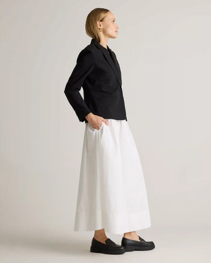 100% Organic Cotton Poplin A-line Maxi Skirt