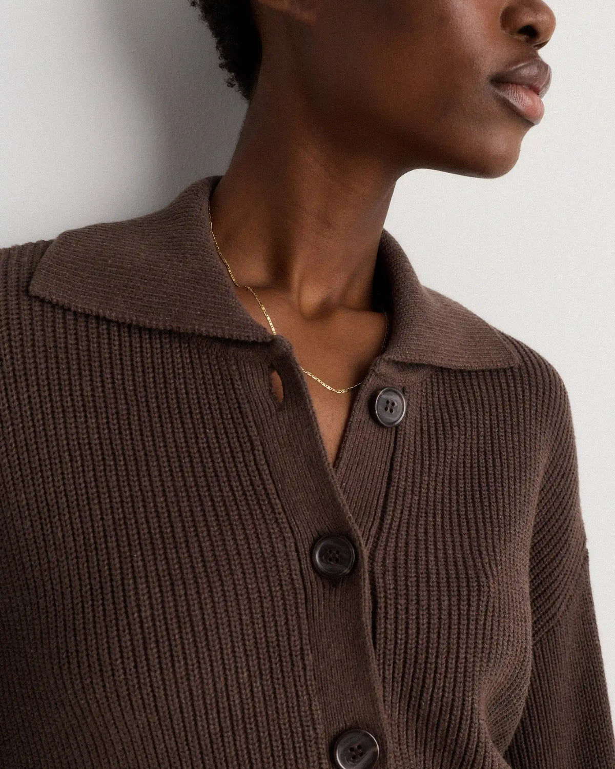 100% Organic Cotton Fisherman Collared Cardigan