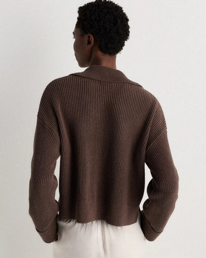 100% Organic Cotton Fisherman Collared Cardigan