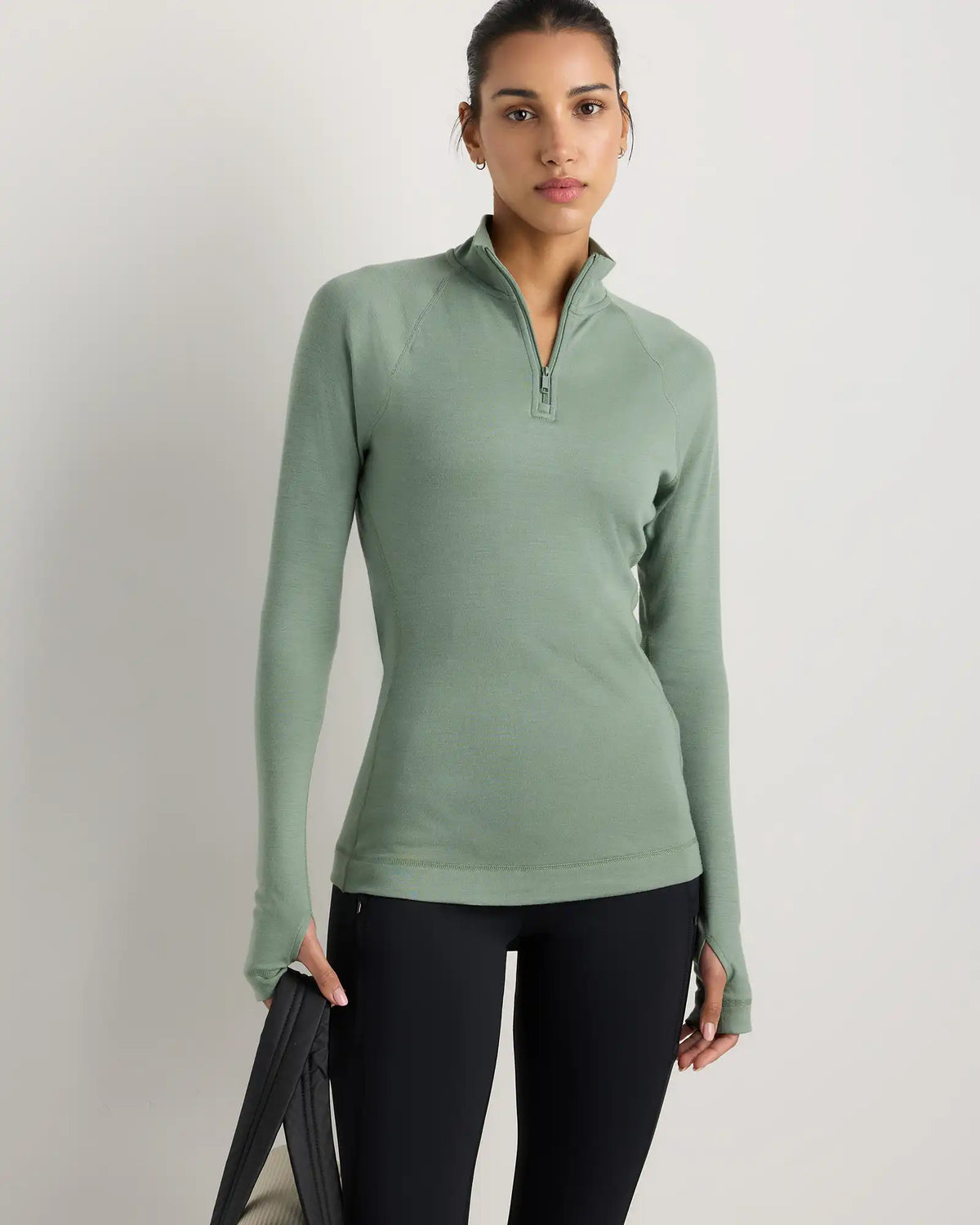 100% Merino Wool Cold Weather Base Layer 1/4 Zip