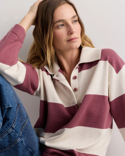 Cotton Cashmere Rugby Polo Sweater