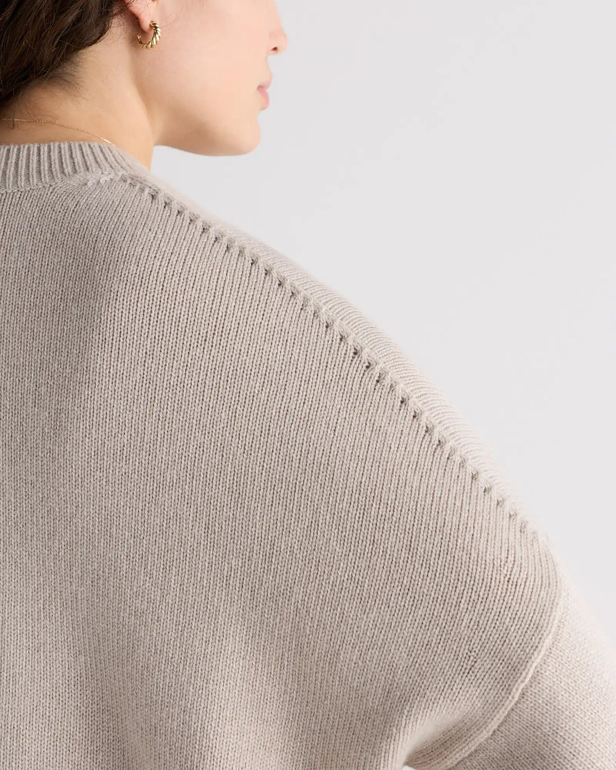 100% Mongolian Cashmere Slouchy Blouson Sleeve Crewneck