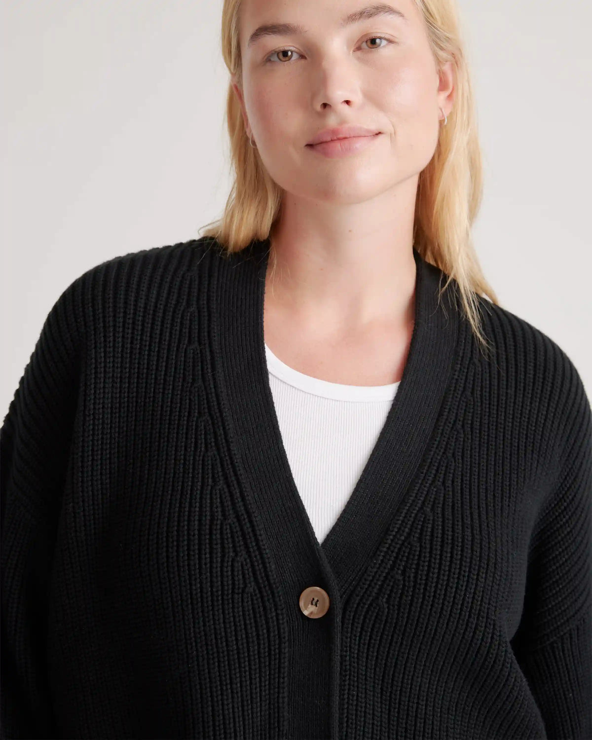 100% Organic Cotton Fisherman Boxy Cropped Cardigan