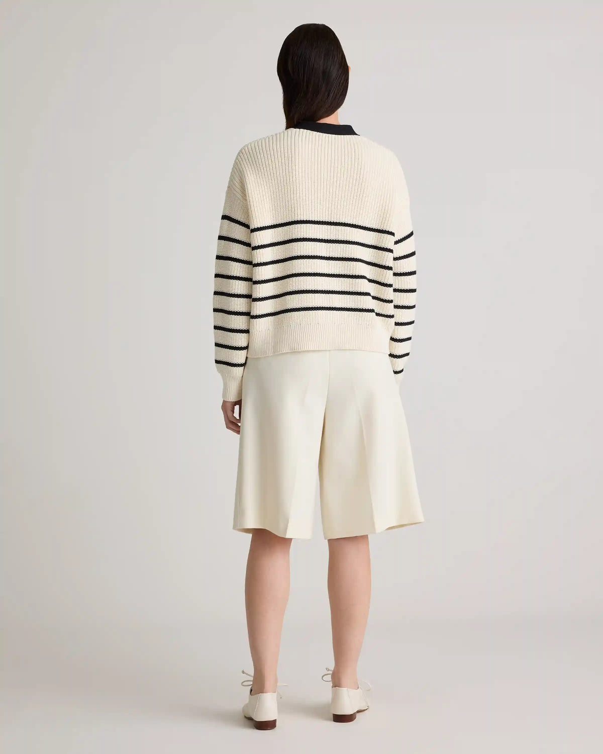 100% Organic Cotton Fisherman Boxy Cropped Cardigan