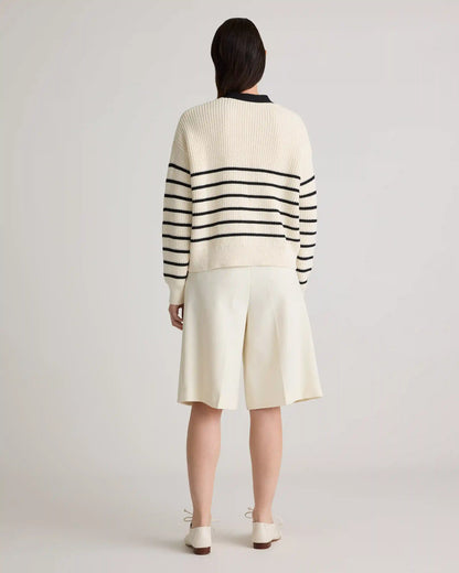 100% Organic Cotton Fisherman Boxy Cropped Cardigan