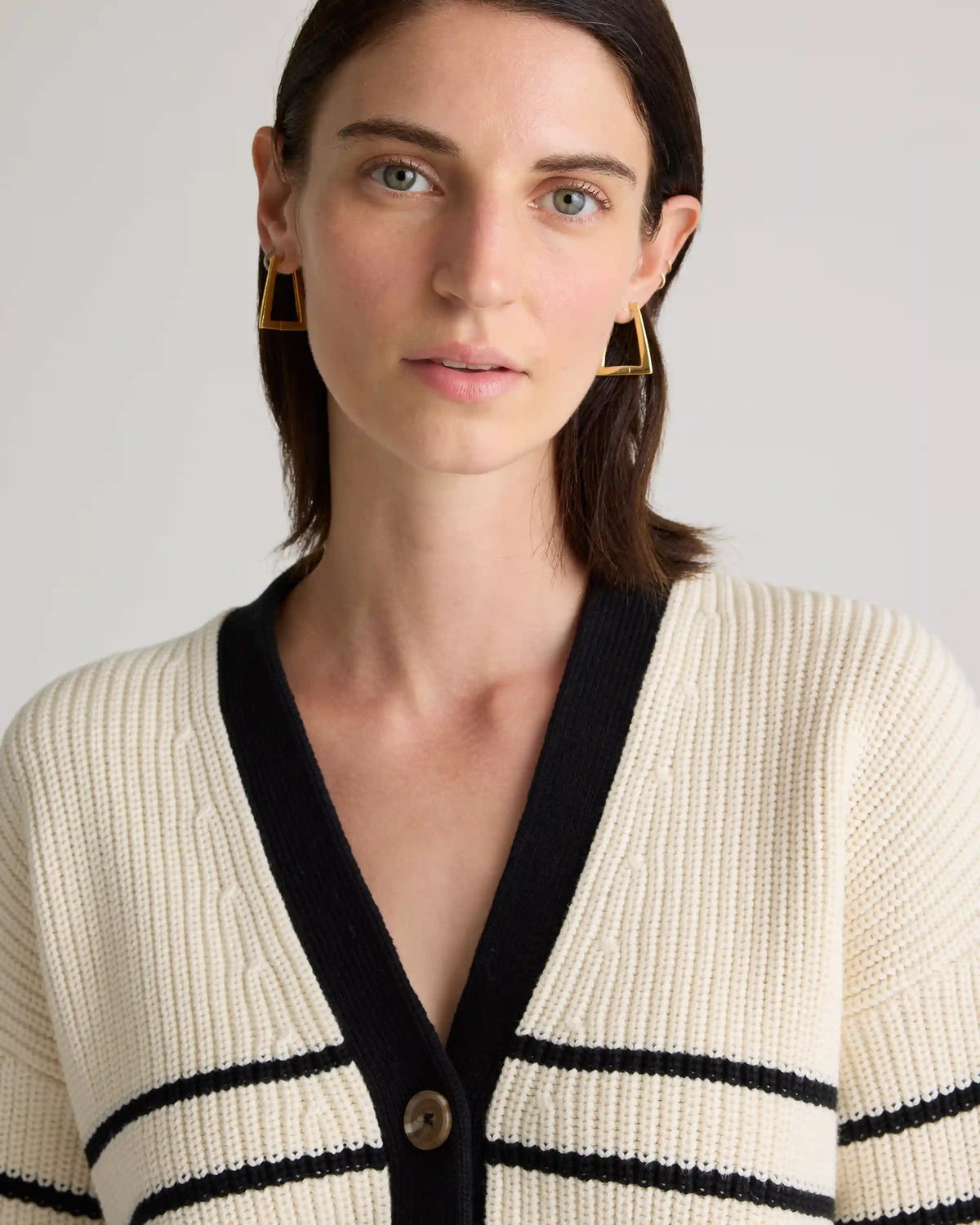 100% Organic Cotton Fisherman Boxy Cropped Cardigan
