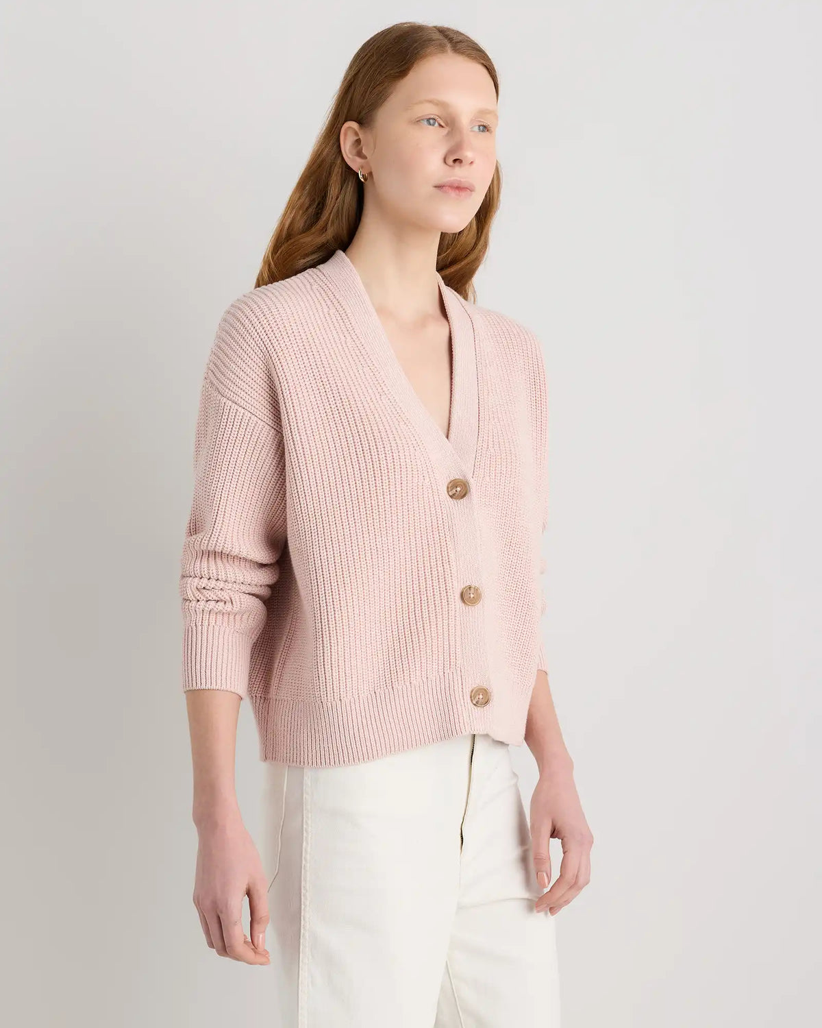 100% Organic Cotton Fisherman Boxy Cropped Cardigan