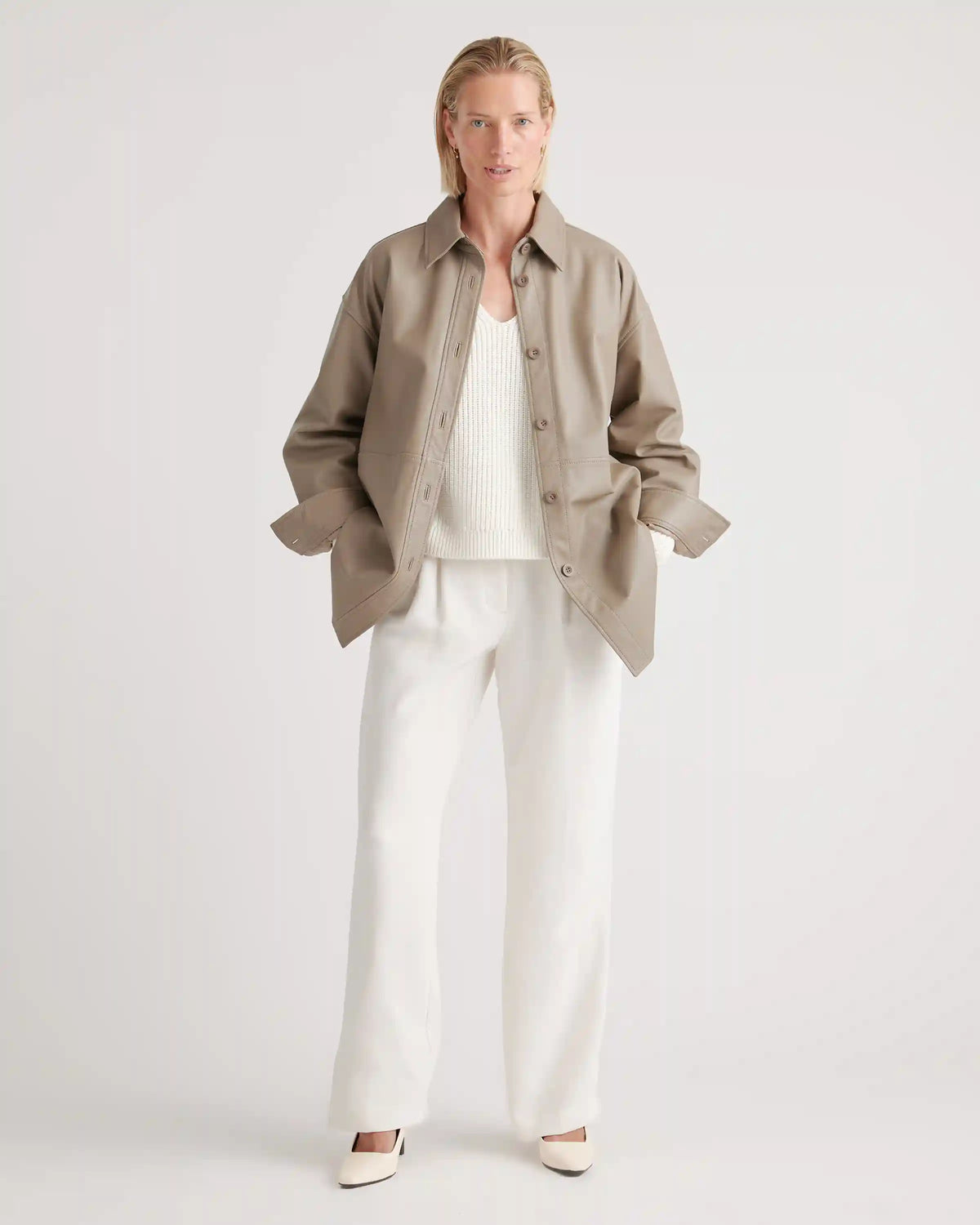 100% Organic Cotton Fisherman V-Neck Sweater