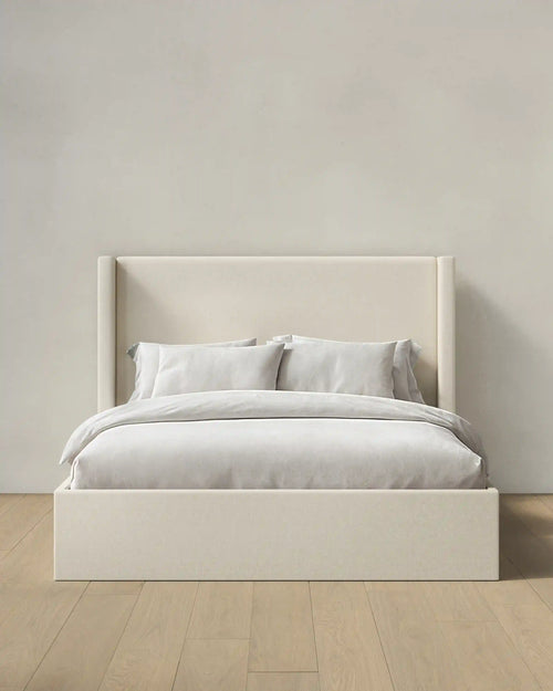 100% Linen Wingback Bed