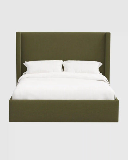 100% Linen Wingback Bed