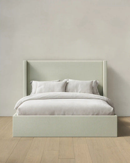 100% Linen Wingback Bed