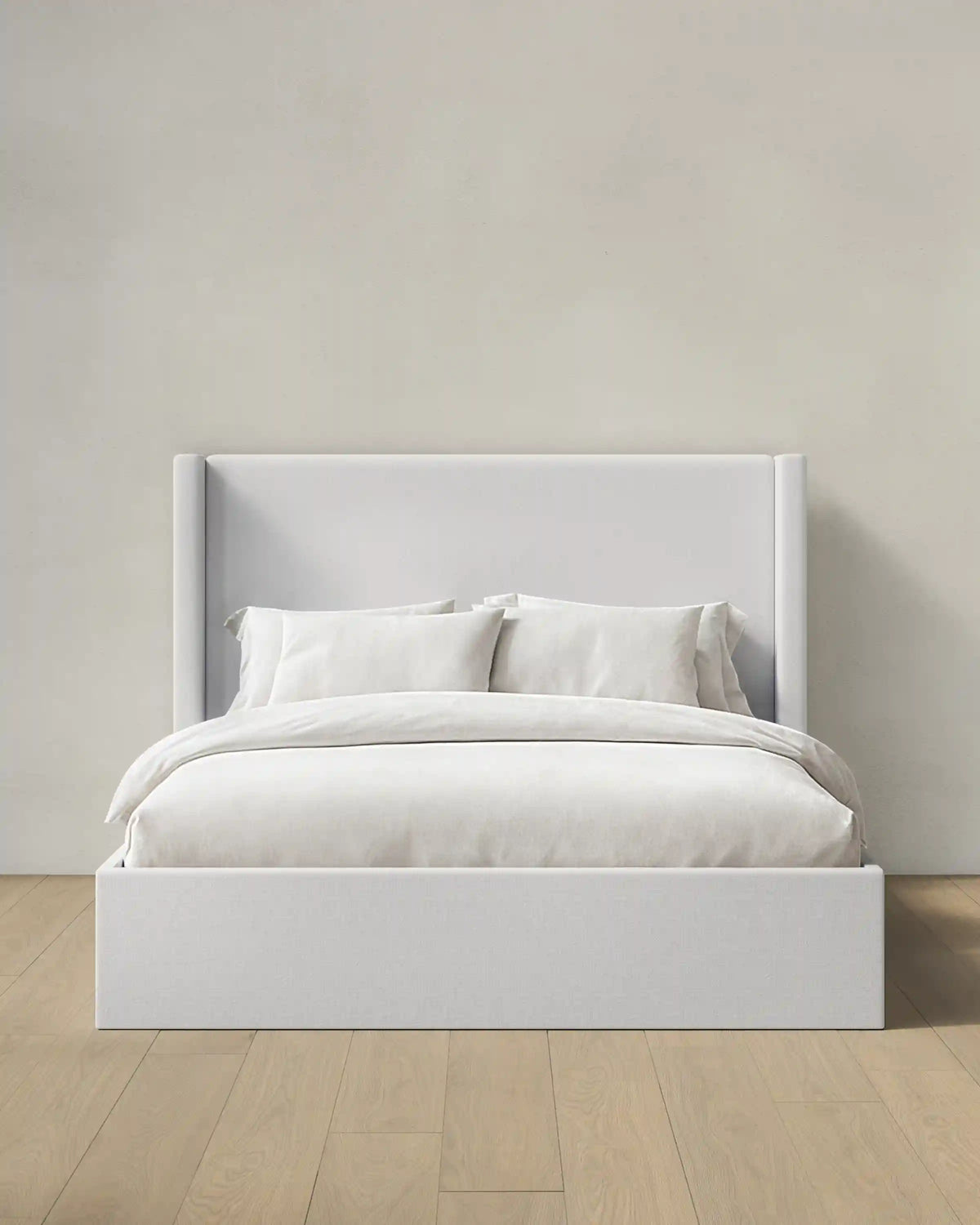 100% Linen Wingback Bed