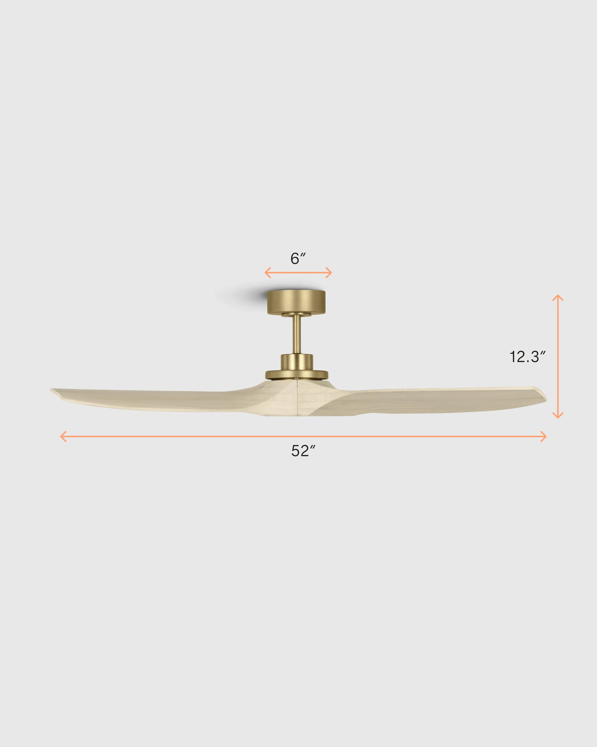 Transitional Wood Blade Ceiling Fan - 52" / Honey/Black